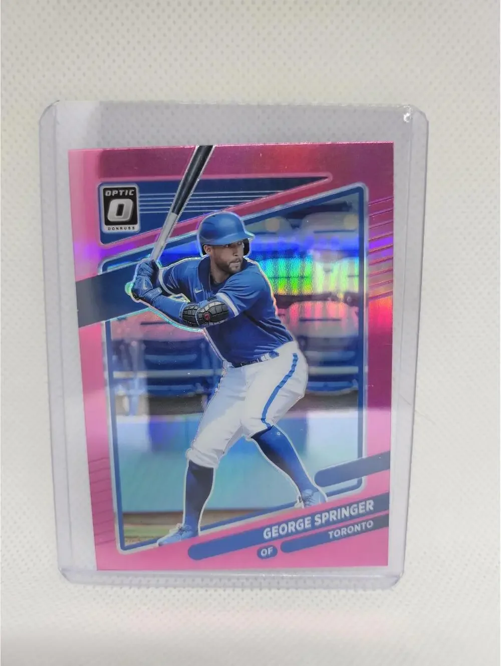 George Springer- Pink PRIZM insert - 2021 Panini OPTIC - #165 -Toronto RAW Mint